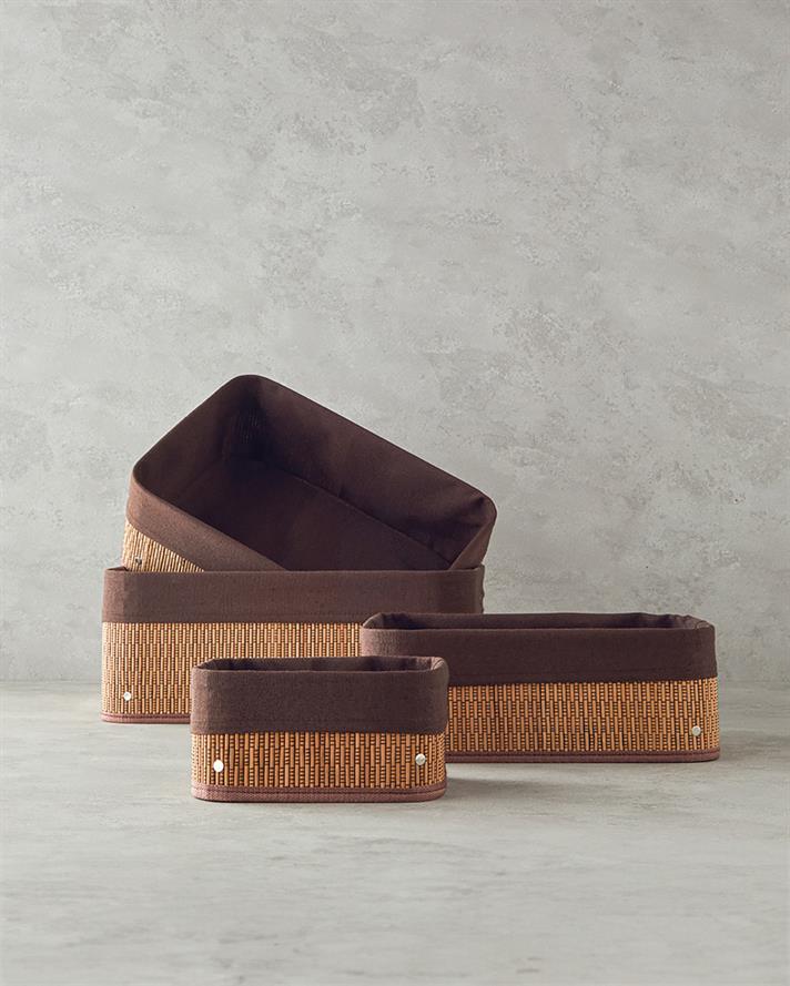 Gina Bamboo Basket Dark Brown