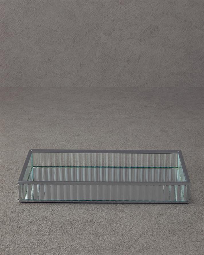 Glamour Glass Decorative Tray Silver