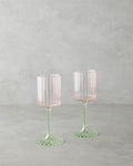 Glimmer Glass Cup of 2 250 ml Pink - Green
