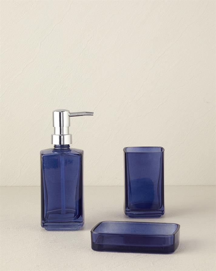 Gloria Glass Bathroom Set Blue