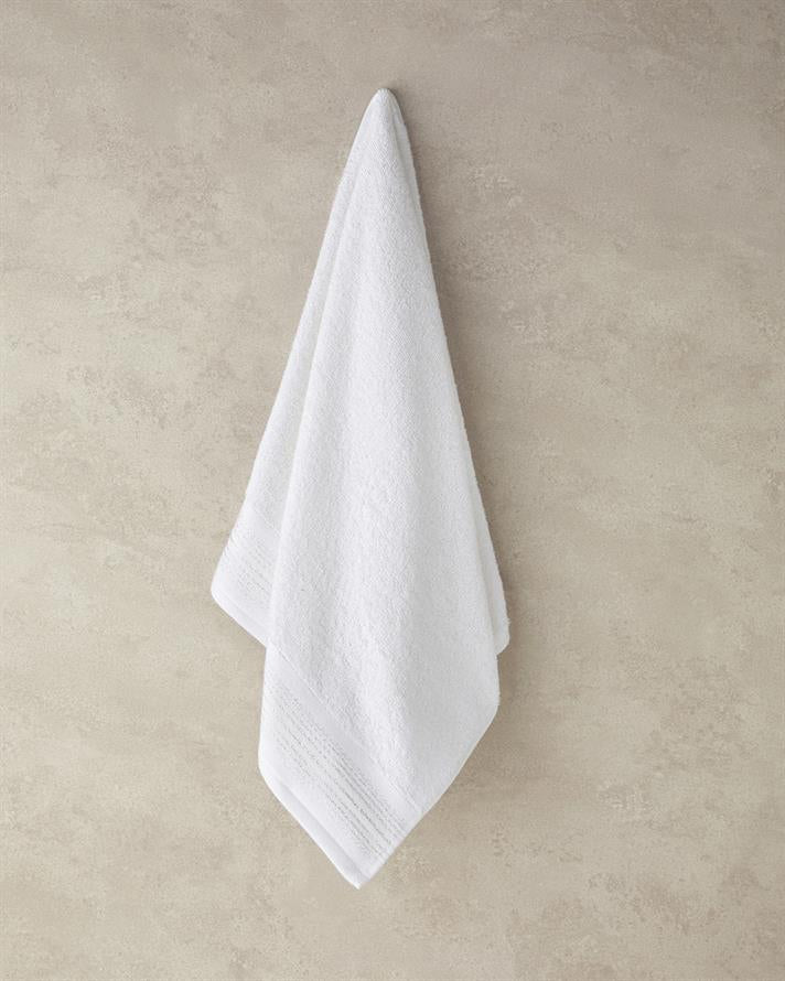 Glory Cotton Silvery Face Towel 50x90 cm White