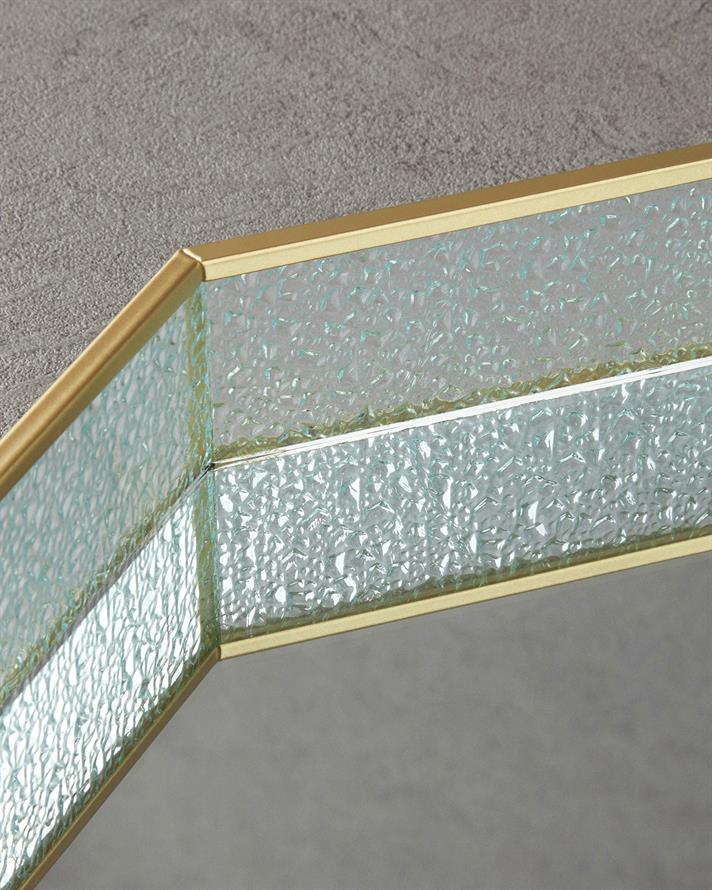 Glossy Glass Decorative Tray Gold