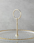 Golden Glow Glass Floor Serving 21+28 cm Transparent-Gold