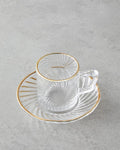 Goldie Glass 4 Pieces 2 Person Coffee Cup Set 70 ml Gold