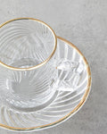 Goldie Glass 4 Pieces 2 Person Coffee Cup Set 70 ml Gold