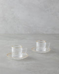 Goldie Glass 4 Pieces 2 Person Coffee Cup Set 70 ml Gold