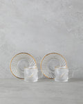 Goldie Glass 4 Pieces 2 Person Coffee Cup Set 70 ml Gold