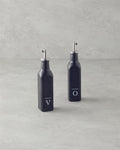 Gourmet Glass Oil Bottle Set of 2 - Vinegar Pot 250 ml Black