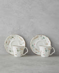 Greena Bone Porcelain 4 Pieces 2 Seater Coffee Cup Set 80 ml Colorful