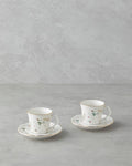 Greena Bone Porcelain 4 Pieces 2 Seater Coffee Cup Set 80 ml Colorful