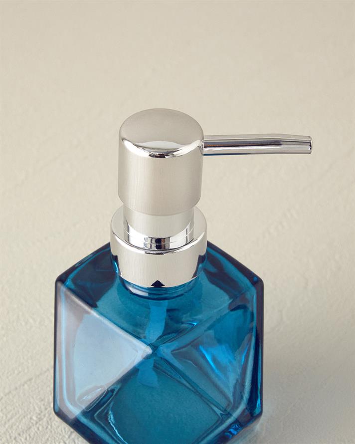 Hailey Glass Bathroom Set Blue