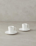 Hestia New Bone China Coffee Cup Set 4 Pieces 2 Seater White