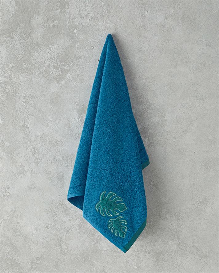 Hued Palm Cotton Face Towel 50x80 cm Blue - Green