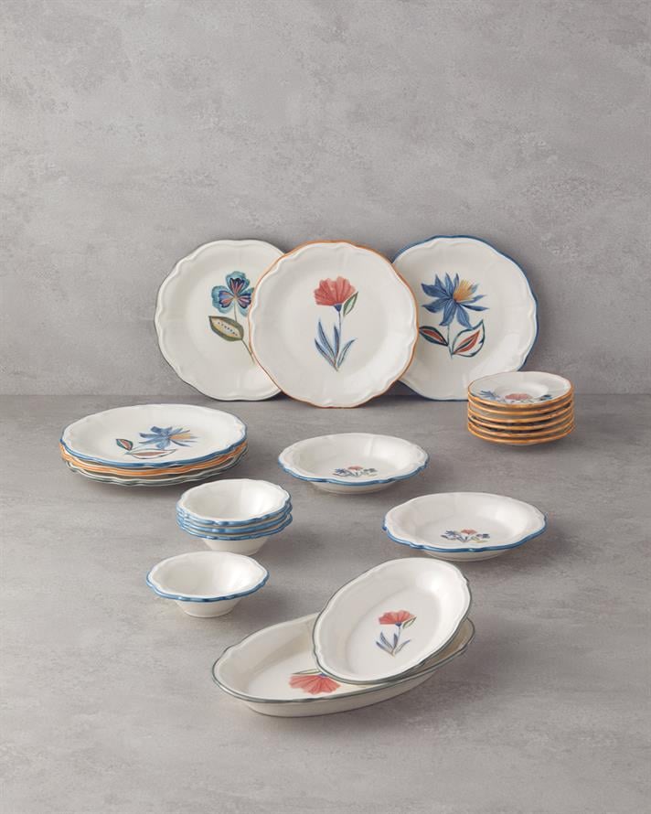 Jessica Porcelain 20 Piece 6 Seater Breakfast Set Colorful