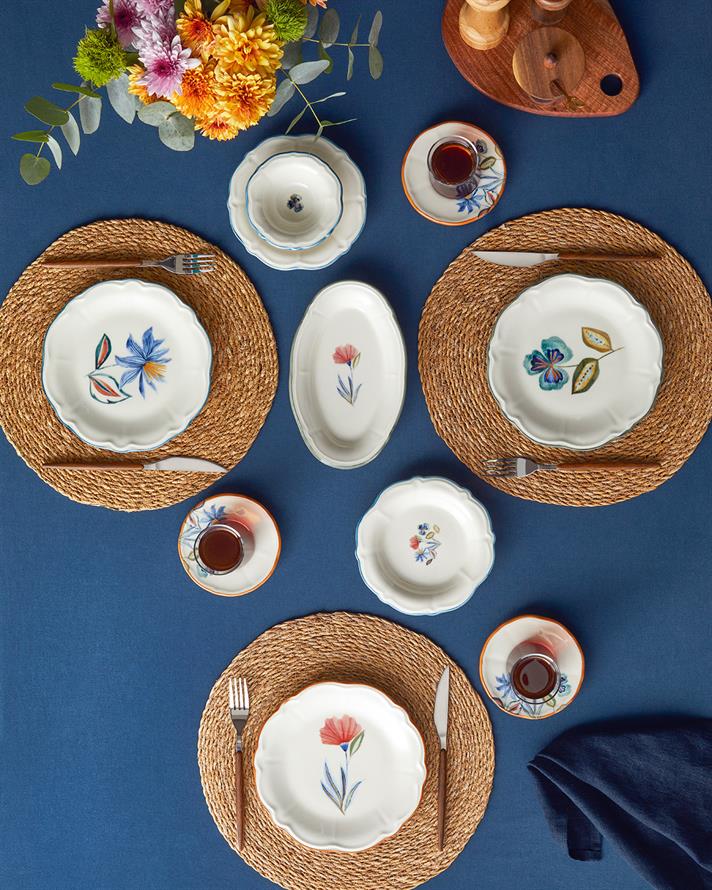 Jessica Porcelain 20 Piece 6 Seater Breakfast Set Colorful