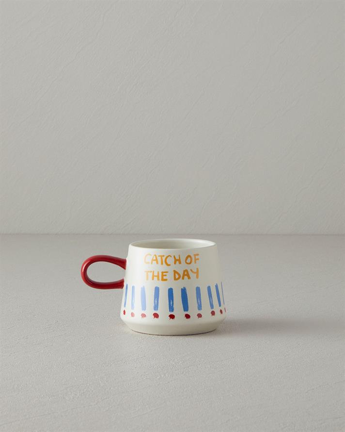 Jolly Beach Stoneware Mug Blue-Red