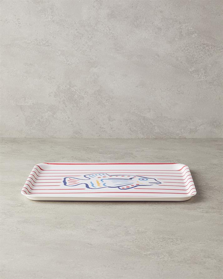 Jolly Fish Melamine Non-Slip Tray 27x36 cm Red