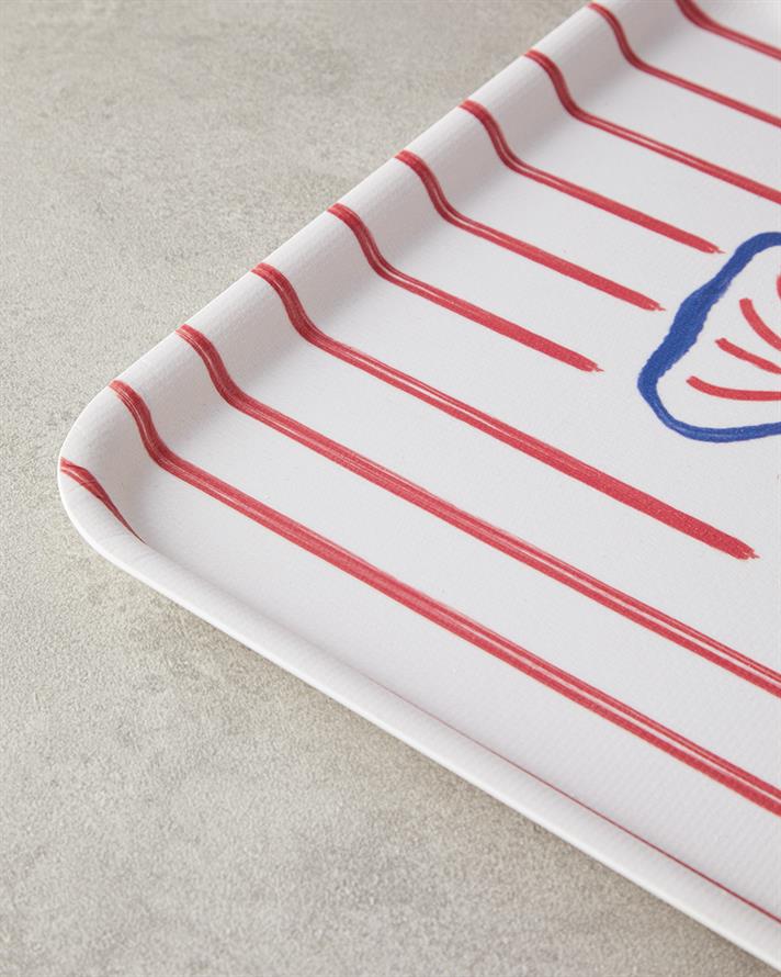 Jolly Fish Melamine Non-Slip Tray 27x36 cm Red