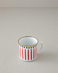 Jolly Lines Enamel Mug Red - White