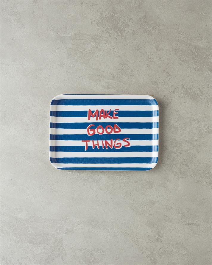 Jolly Waves Melamine Non-Slip Tray 20x28,5 cm Navy