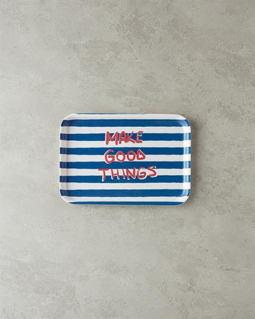 Jolly Waves Melamine Non-Slip Tray 20x28,5 cm Navy