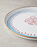 Joly Sea Enamel Tray White - Blue