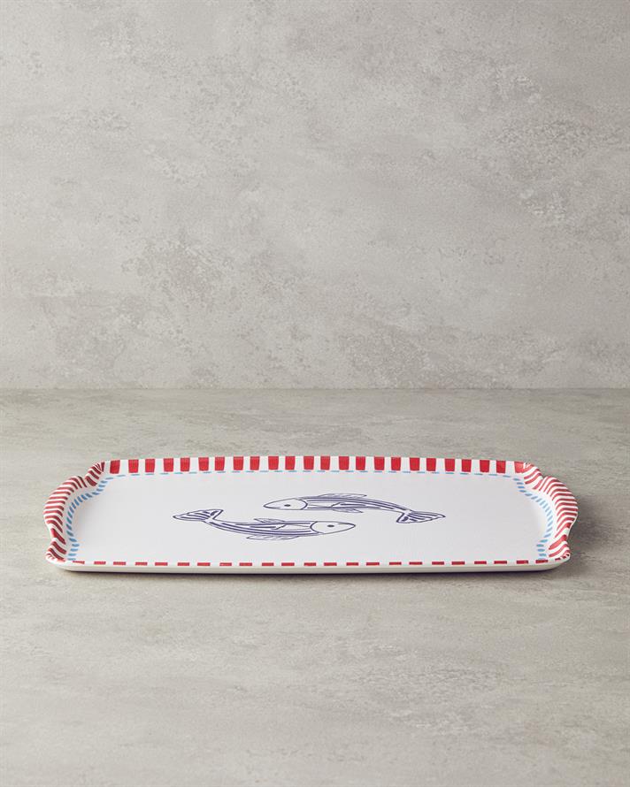 Joy Fish Melamine Non-Slip Tray 30x41 cm Red