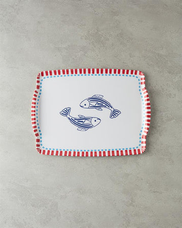 Joy Fish Melamine Non-Slip Tray 30x41 cm Red