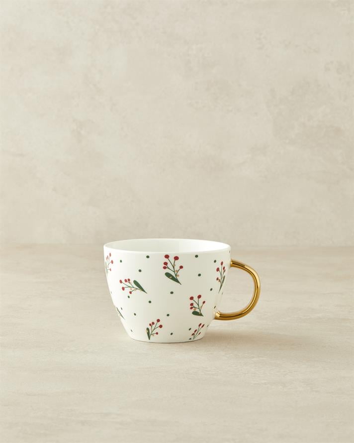 Joyful Christmas New Bone China Christmas Mug 430 ml Red - Green