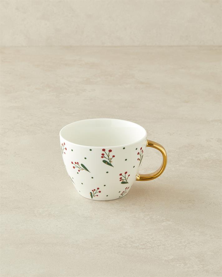 Joyful Christmas New Bone China Christmas Mug 430 ml Red - Green