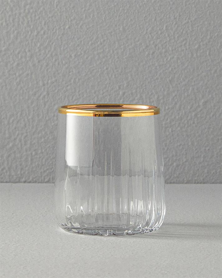Cocoon Glass 3-Piece Soft Drink Glass Gold