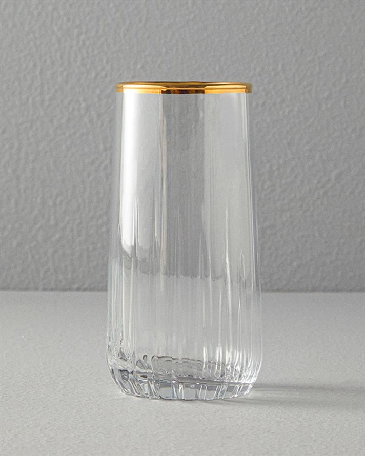 Cocoon Glass 3-Piece Soft Drink Glass Gold
