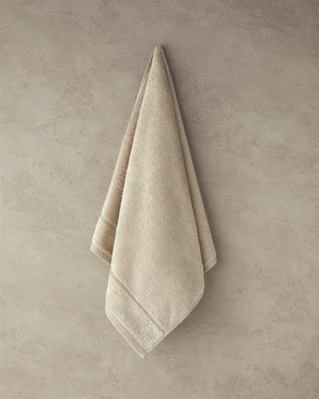 Leafy Bamboo Face Towel 50x90 cm Light Beige