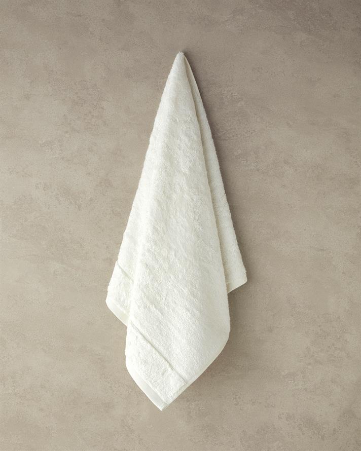 Leafy Bamboo Face Towel 50x90 cm Ecru