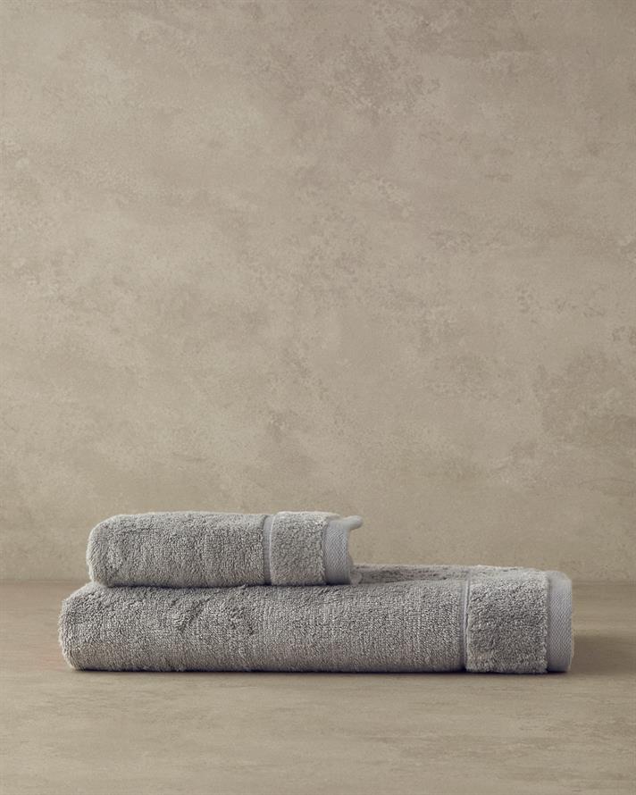 Leafy Bamboo Face Towel 50x90 cm Grey