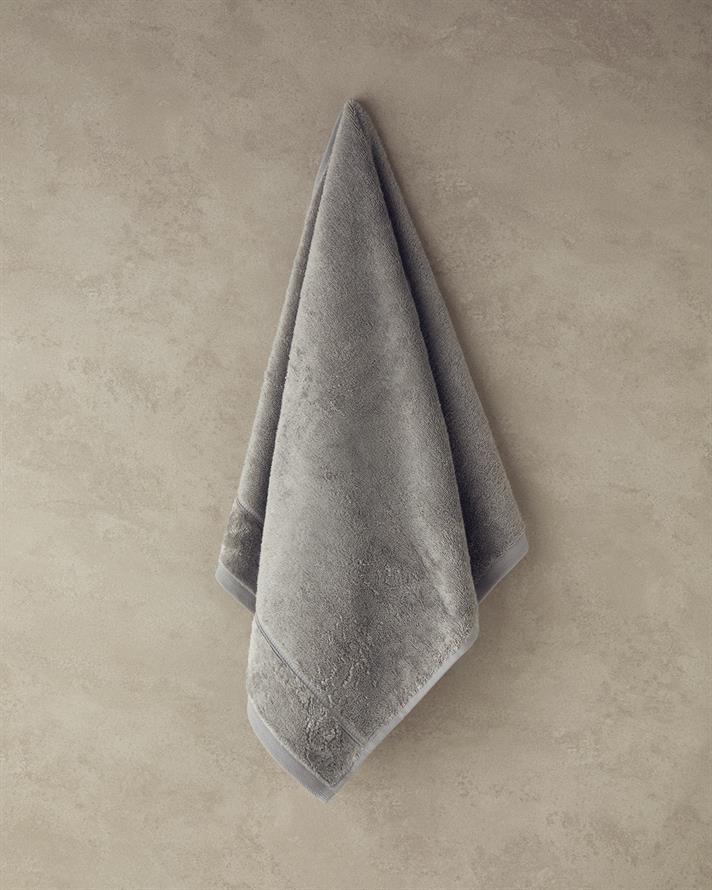 Leafy Bamboo Face Towel 50x90 cm Grey