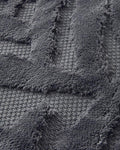 Leafy Joy Cotton Bath Mat Set Dark Grey