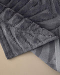 Leafy Joy Cotton Bath Mat Set Dark Grey