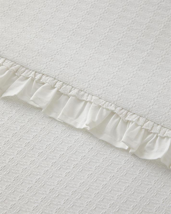 Lenora Cotton Ruffle Double Pique White