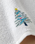 Light Tree Cotton Embroidered Hand Towel 30x50 cm Ecru