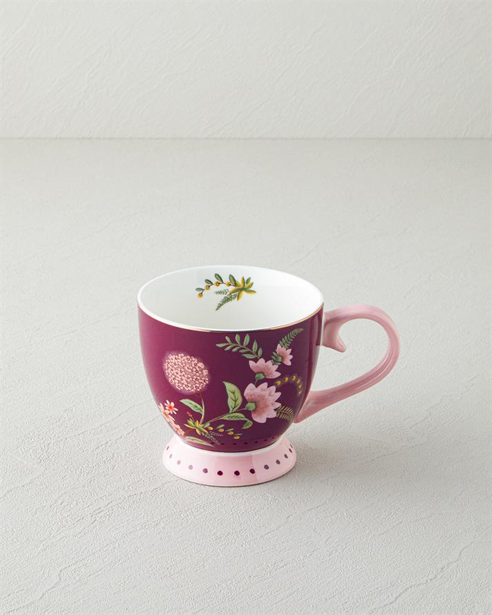 Loly New Bone China Mug 460 ml Burgundy