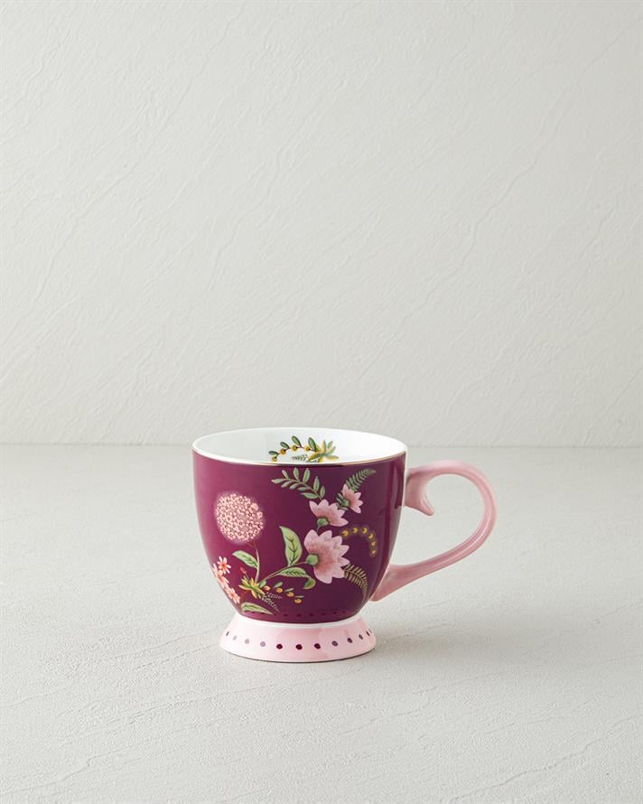 Loly New Bone China Mug 460 ml Burgundy