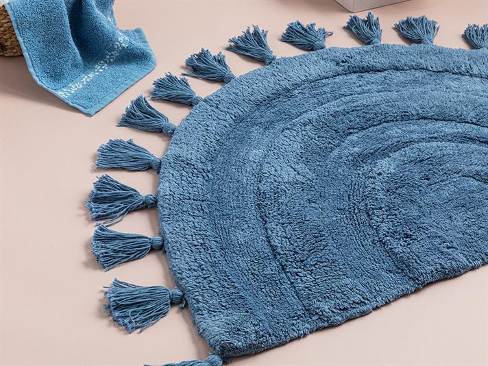 Luna Cotton Bath Mat Light Blue