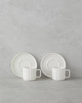 Lunara Porcelain 4 Pieces 2 Seater Coffee Cup Set 90 ml White
