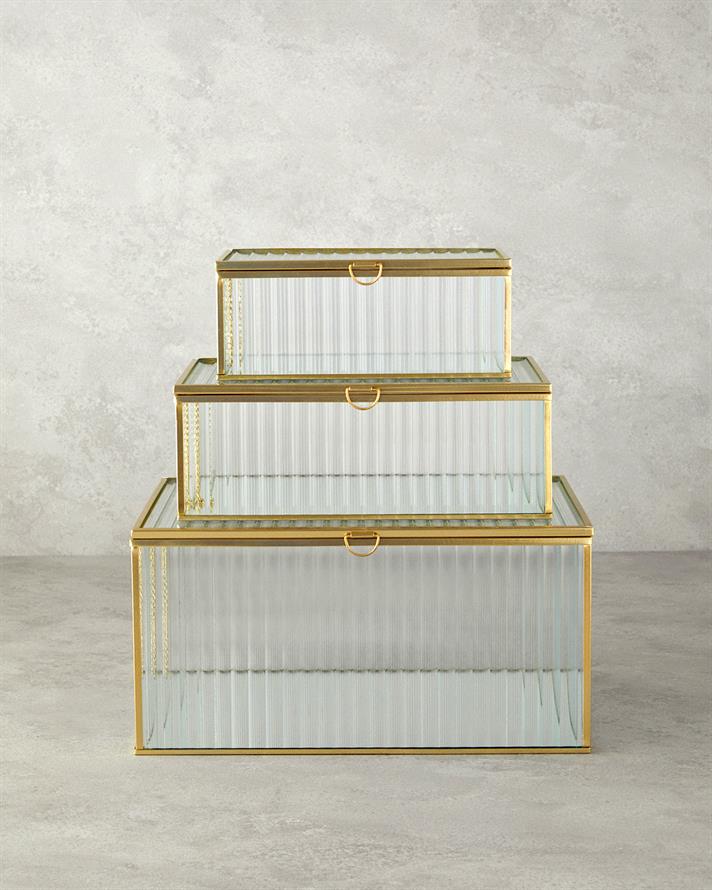 Luxury Glass Decorative Box Gold