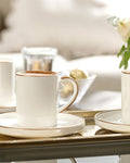 Marella Porcelain 12 Piece 6 Seater Coffee Cup Set Rose Gold