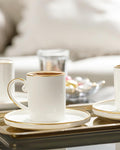 Marella Porcelain 12 Pieces 6 Seater Coffee Cup Set 85 ml Gold