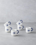 Marinique Stoneware Set of 6 Coffee Cups 130 ml Blue