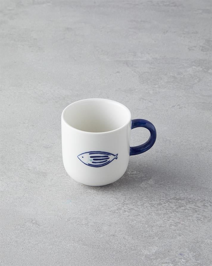Marinique Stoneware Set of 6 Coffee Cups 130 ml Blue
