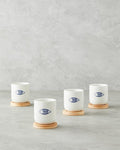 Marinique Stoneware 8 Pieces 4 Seater Cup 150 ml Blue